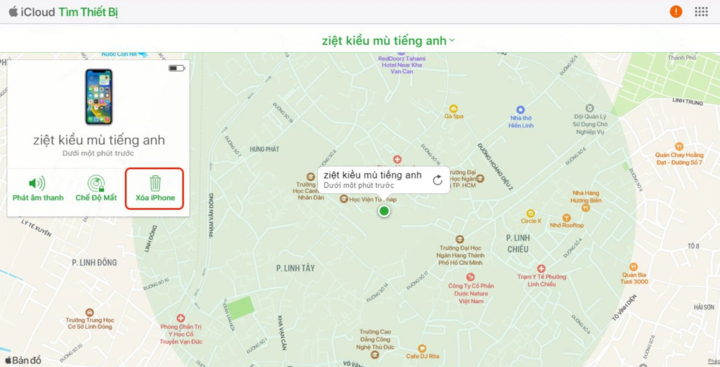 Cách xoá iCloud cũ trên iPhone qua website iCloud bước 4